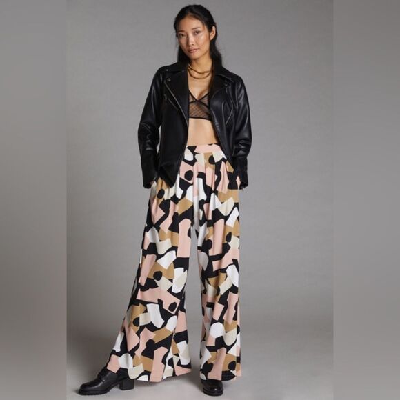 EUC Corey Lynn Calter Abstract Wide Leg Pants in Assorted Combo Print - Picture 1 of 15